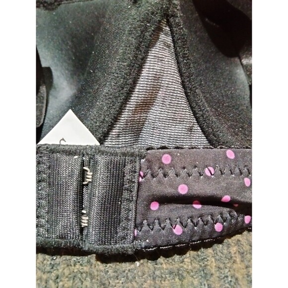 Dainafang Black Bra With Pink Polka Dots 36D - Picture 2 of 2
